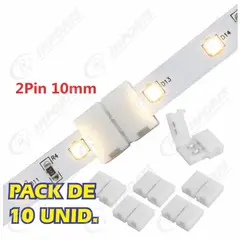 GENERICO - Unión Conector Tira Led 2 pines 10mm Pack x10 Und Empalme
