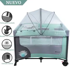 EBABY - Cuna Corral con Cambiador Happy Dream Verde