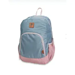 PORTA - MOCHILA LEYLA PORTA  CELESTE - ROSADO
