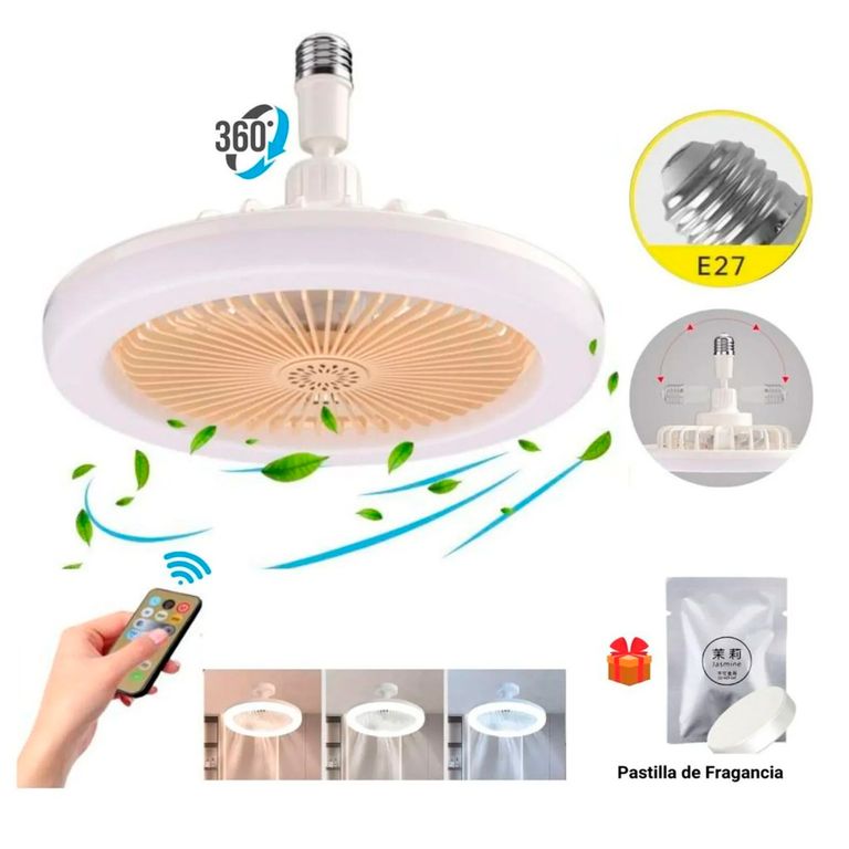 Foco Ventilador de Techo Giratorio Ajustable 30W Control y Fragancia