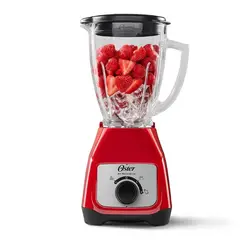 OSTER - Licuadora con vaso de vidrio y perilla BLSTKAG RRD 053 Rojo