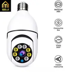 GENERICO - CAMÁRA DE SEGURIDAD CON FORMA DE FOCO INTELIGENTE CON VISIÓN NOCTURNA