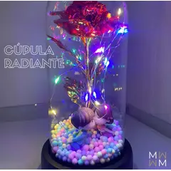 GENERICO - Rosa Eterna Luz Led Flor Eterna Artificial Cupula