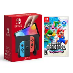 Nintendo - Consola Nintendo Switch Modelo Oled Neon  Super Mario Wonder
