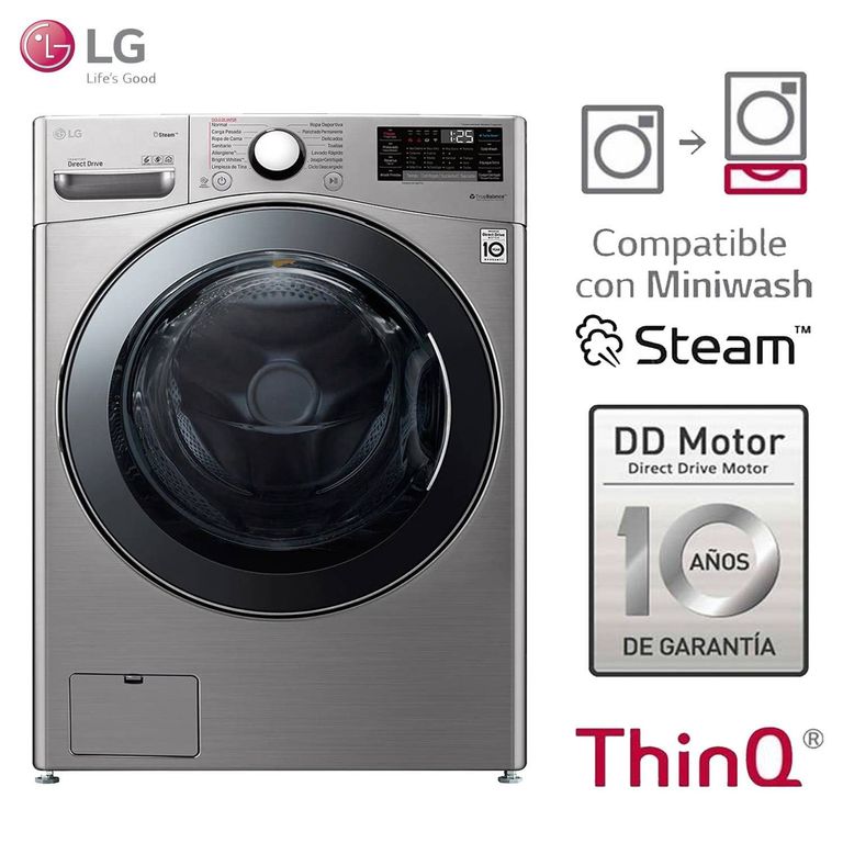 Lavaseca LG 20 / 11Kg carga frontal con 6MotionDD Steam y conectividad Wi-Fi WD20VV2S6 Plata