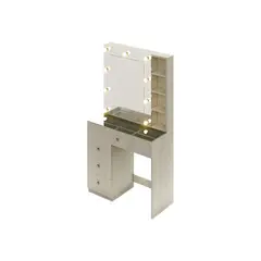 BARAKA HOME - Tocador Organizador Cassia Con Espejo Despegable - Polar