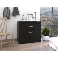 TU MESITA - Cómoda clásica multiusos 3 cajones Grace Color Negro TU MESITA
