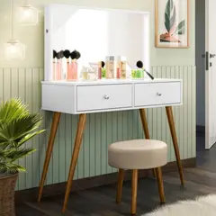 TU MESITA - Tocador Vintage Clásico con Espejo Chester Color blanco TU MESITA