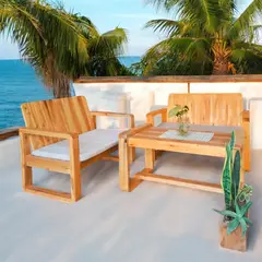 MOVENDA - Juego de terraza Flamenco 4 personas con mesa