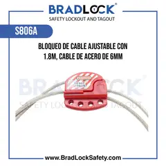 BRADLOCK - Bloqueo de Cable Ajustable con 18M cable de acero 6mm
