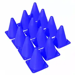 GENERICO - Conos para entrenamiento X12 futbolrunning 25cm Azul