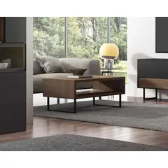 TU MESITA - Mesa de Centro con base metalica Bruno color Marrón TU MESITA