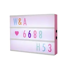 GENERICO - Pizarra Letrero LED Con Letras Intercambiables a Colores - Rosado