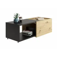 TU MESITA - Mesa de Centro Expandible Mario color Negro/Haya TU MESITA