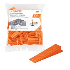 TRUPER - Cuña nivelación de porcelanatos nivelador de mayolica 100Pzas