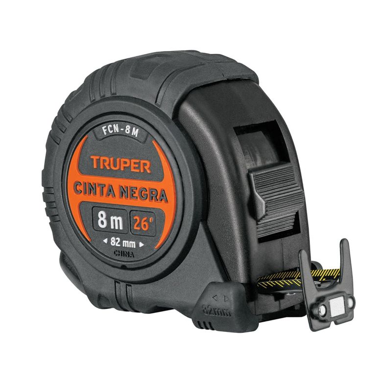 Wincha cinta negra 8 m cinta 19 mm Truper