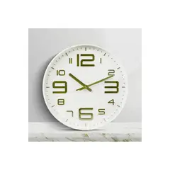 GENERICO - Reloj De Pared Moderno Decorativo Modelo Blanco Con Negros 30cm