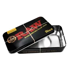 GENERICO - CIGARRERA DE METAL RAW TINI BOX KING SIZE BLACK