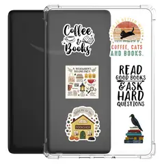 GENERICO - Funda Transparente Kindle Paperwhite 10th gen de 6 pulg + Stickers
