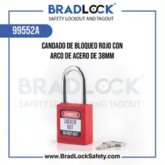BRADLOCK - Candado de Bloqueo en Nylon con Arco de Acero llave única