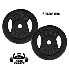 HOLGU - Pesas 2 Discos 10kg Peso Exacto Hierro Fundido