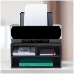VENTITAS HOME - Mueble Porta Impresora Rafiel Negro