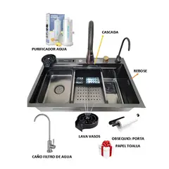 GREEN HOUSE - LAVADERO 75x46x23CM DE COCINA PORTA CUCHILLO ACERO NEGRO