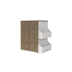BARAKA HOME - Tocador Joyero Brezo Con Espejo Abatible - Macchiato y Blanco