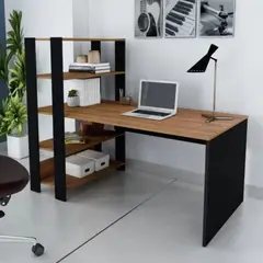 TU MESITA - Escritorio Moderno con Estantes Enzo Marrón/Negro
