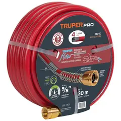 TRUPER - Manguera de riego 5/8" super reforzada 4 capas 30 m conectores metal
