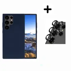 CASE - Silicona Para Samsung S24 Ultra Con Mica de Camara - Azul