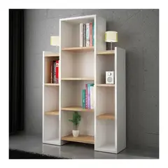 AMUEBLE - Librero organizador COQUITO blanco tiendas melamina 18mm