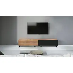TU MESITA - Mesa de Tv Contemporánea Maurette Marrón-Negro 203 cm