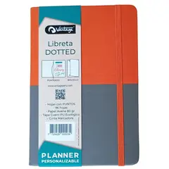 VANTAGE - LIBRETA DOTTED 14x21 - naranja gris