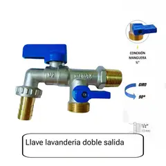 VALMAX - Llave Lavandería Doble Salida Pesado