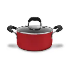 BRINOX - Cacerola Con Tapa 24cm 4.5L Saffron Rojo