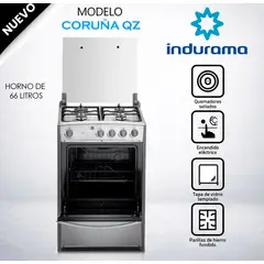 INDURAMA - Cocina Coruña QZ 4 Hornillas Croma
