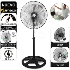 IMACO - Ventilador 3 en 1 de 18” Metálico FSM370 Negro
