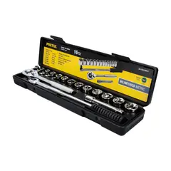 PRETUL - Juego de 16 herramientas 1/2" mm para mecánico COD 21174