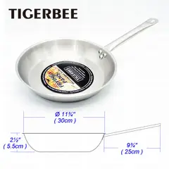 TIGERBEE - SARTEN DE ACERO INOXIDABLE DE 30 CM