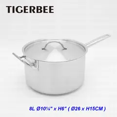 TIGERBEE - CACEROLA DE ACERO INOXIDABLE DE 26 CM
