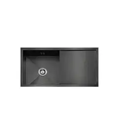 XM - LAVADERO DE COCINA ACERO 1P CON ESCURRIDERO NEGRO ULS01-10050