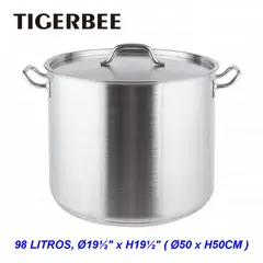 TIGERBEE - OLLA DE ACERO INOX 304 DE 98 L