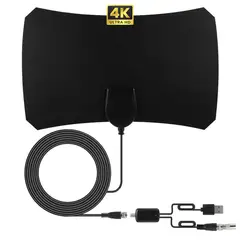 GENERICO - Antena Digital Tv Tdt Canales Hd Ultra Plana Con Amplificador