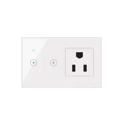 OEM - Enchufe con Interruptor de 2 Botones Inteligente Wifi Blanco