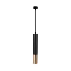 GENERICO - Spot Colgante Slim Gu10 Aluminio 30Cm Negro Y Dorado Baita