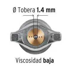 TRUPER - Pistola p/pintar gravedad LVMP vaso aluminio, 1.4 mm