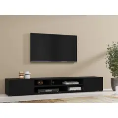TU MESITA - Mesa de Tv Moderna 2 puertas Olimpia color Negro