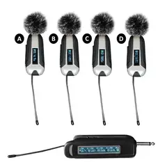 OEM - Micrófonos Inalámbricos solaperos 4 en 1 PRO X4 UHF recargable