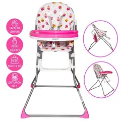 INFANTINO - Silla de Comer Infanti Doble Bandeja Plegable Rosa